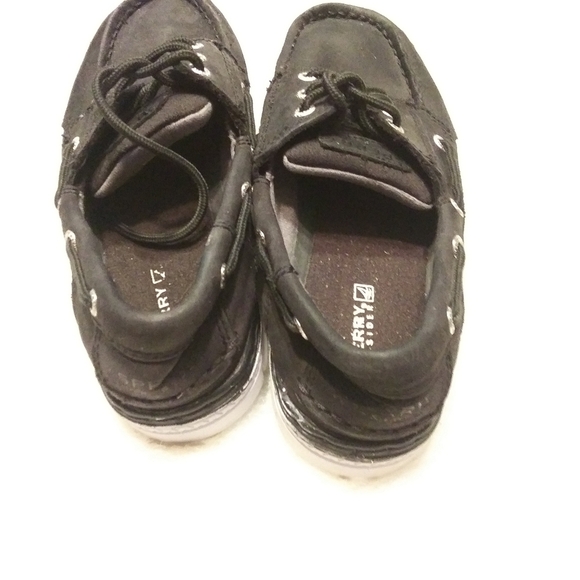 Sperry Boys Black Boat Shoes Size 3M - Picture 4 of 6